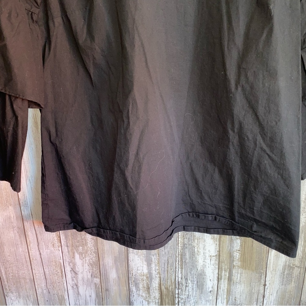 J.Crew Black Bell Sleeve Top Tiered 3/4 Sleeve Blouse Size 8 - Picture 4 of 5